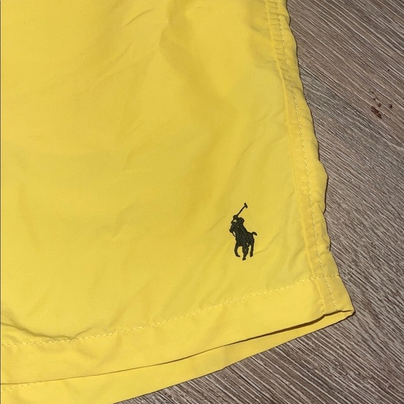 Polo Ralph Lauren Sport yellow swim trunks w front /back pockets szL - Picture 2 of 7